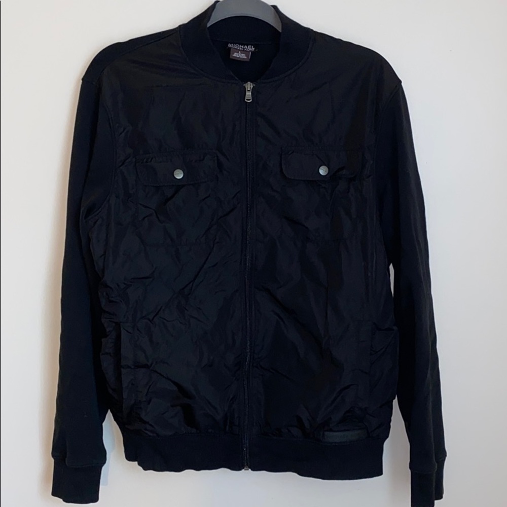 Michael Michael Korda Black Zip-Up Jacket Sz Large